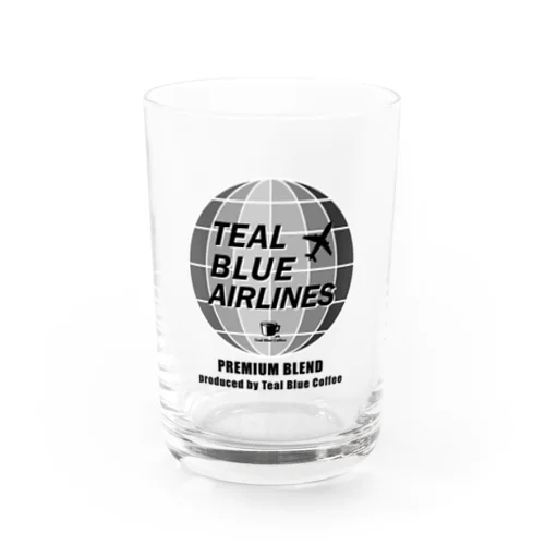 TEAL BLUE AIRLINES - grayscale Ver. - Water Glass