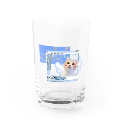 猫サブカル水色 Water Glass