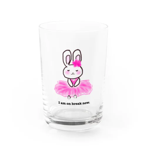 私は今休憩中です🌸ゆる〜いうさぎさん Water Glass