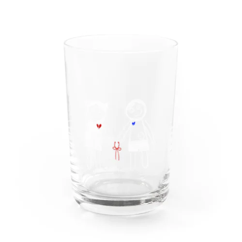 ずっと一緒_ホワイト Water Glass