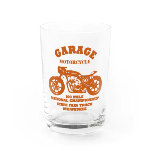 武骨なバイクデザイン orange Water Glass