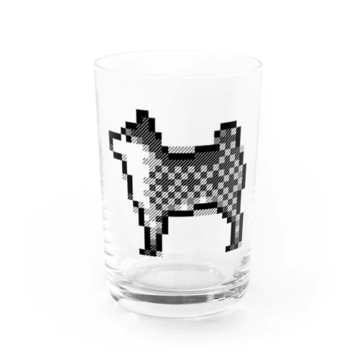 ピクセル柴犬(黒) Water Glass