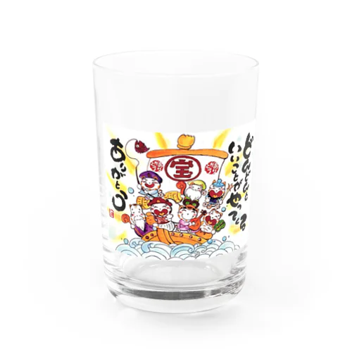 ニャンキュー七福神 Water Glass