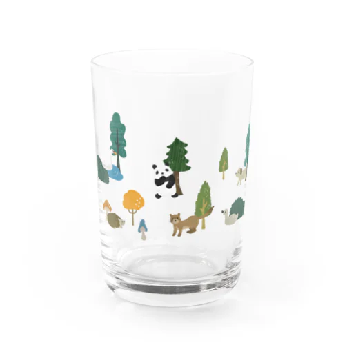 森でかくれんぼする動物たち Water Glass