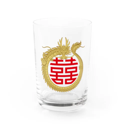 中華のマーク　龍と双喜紋 Water Glass