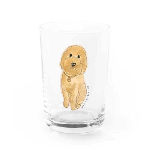 standard poodle 『ily』 Water Glass