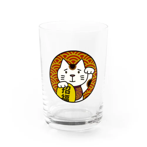 コマリガオの招きネコ Water Glass