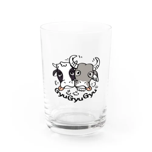 ワンポイント 牛のギュウギュウB Water Glass