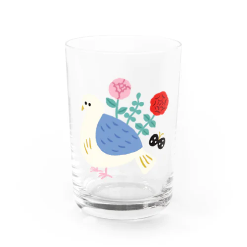 お花の生えた鳥 Water Glass