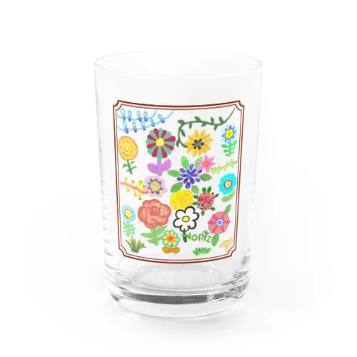 花畑デラックス（茶枠） Water Glass