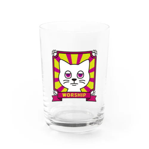 Worship cats. (color) Water Glass