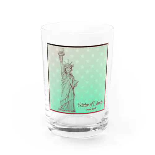 自由の女神(グラデーション) Water Glass