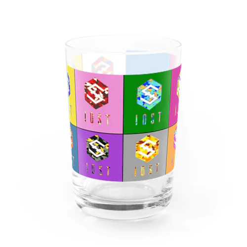 IOST【迷彩ロゴ】カラフルデザイン Water Glass