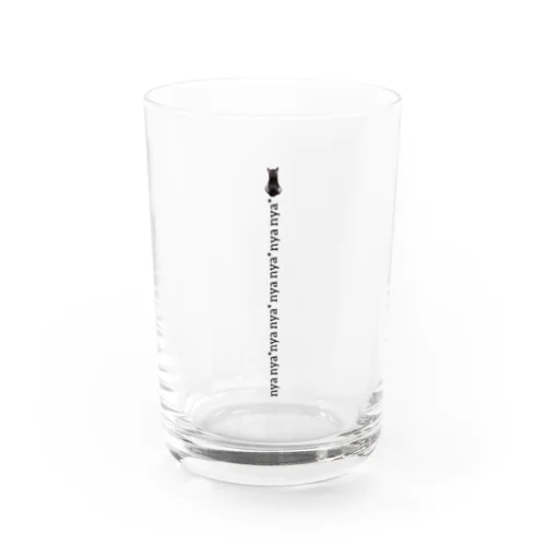 バックショットねこ(縦ラインロゴ黒) Water Glass