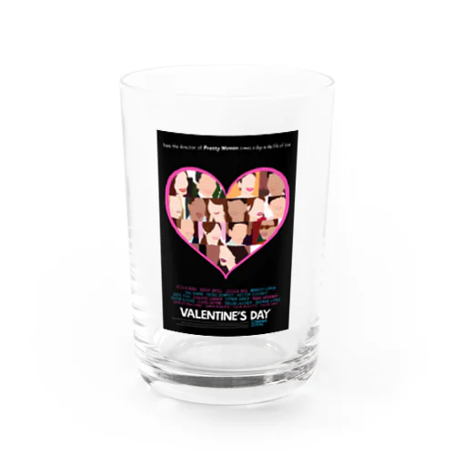 Valentine's Day Fan Art Water Glass