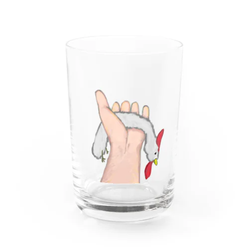 手のひらの熱で溶けたニワトリくん Water Glass