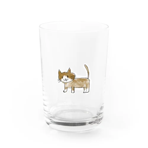 茶色のねこ。 Water Glass