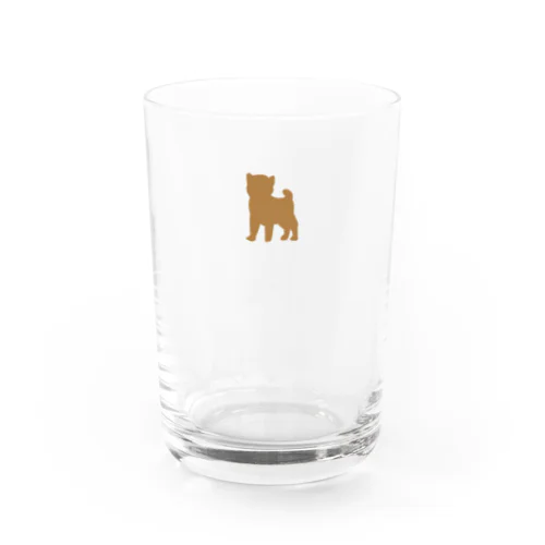 幼児体系マメシバ子犬シルエット Water Glass