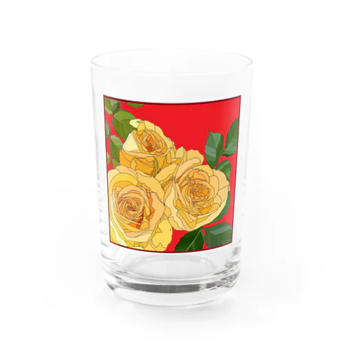 黄色い薔薇 Water Glass