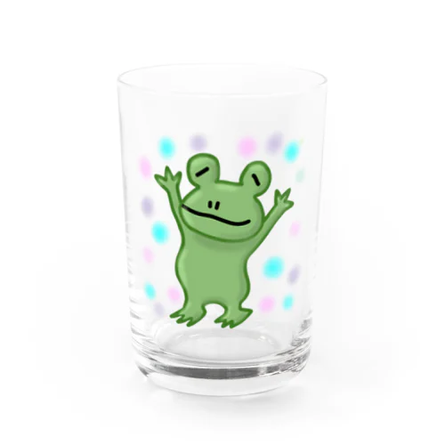 カエルさん バンザイ Water Glass