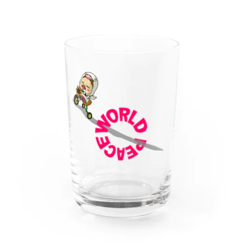 世界平和だよ！さげみちゃん（円形文字） Water Glass