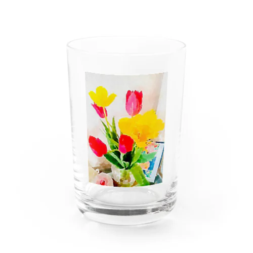 水彩画風チュウリップ Water Glass