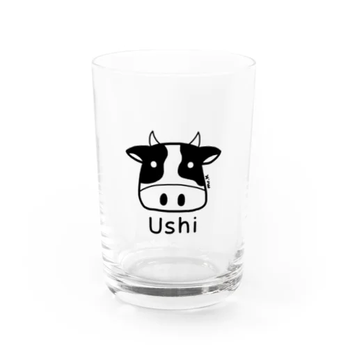 Ushi (牛) 黒デザイン Water Glass
