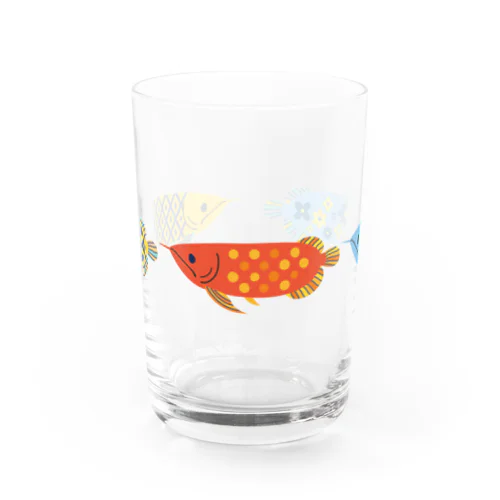 カラフルなアロワナ Water Glass