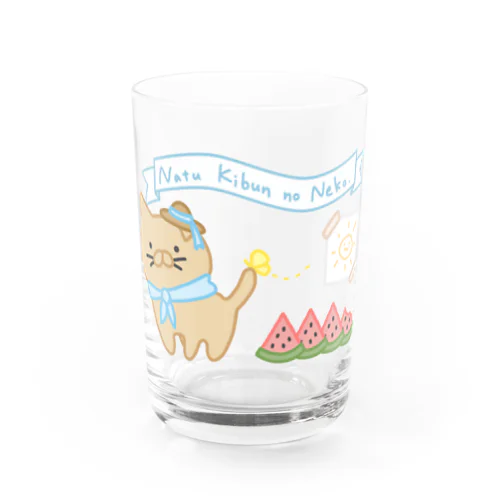 夏気分のねこ Water Glass