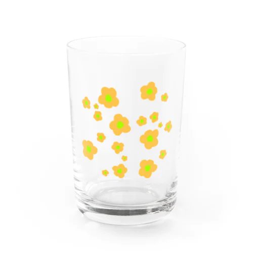 オレンジのお花 Water Glass