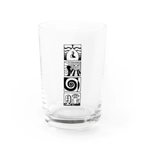 太陽の眼 文字絵SP(黒/縦長/両面) Water Glass