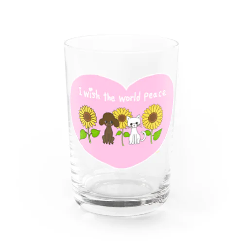 ウクライナ🇺🇦　ピンクハート Water Glass