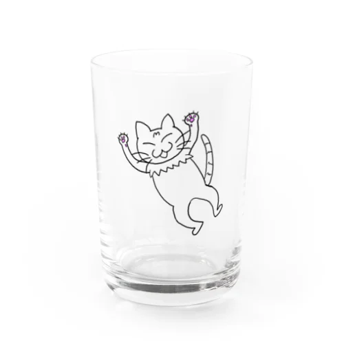 横っ飛びにゃーん Water Glass