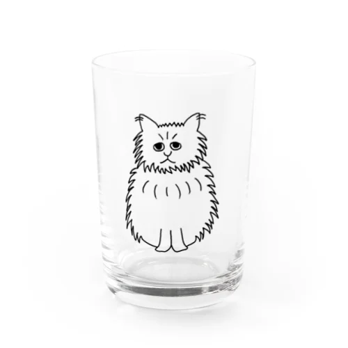 もじゃもじゃにゃんこ Water Glass