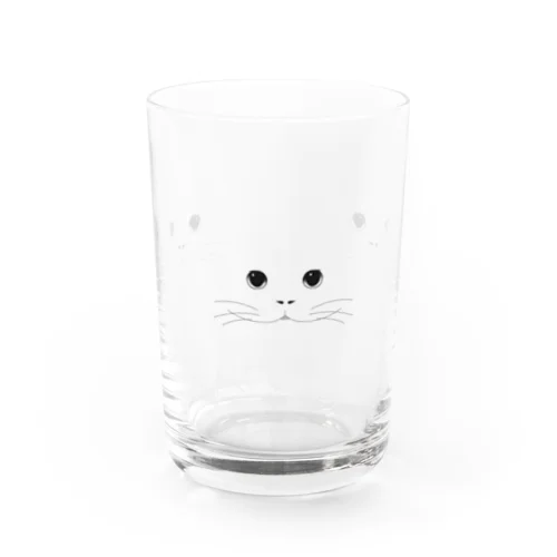 Cat's eyes staring Water Glass