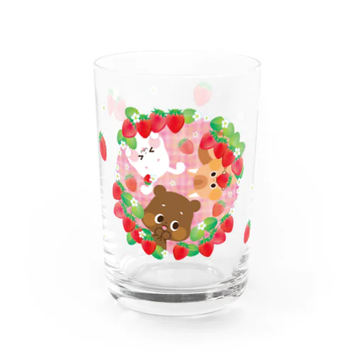 イチゴがいっぱい Water Glass