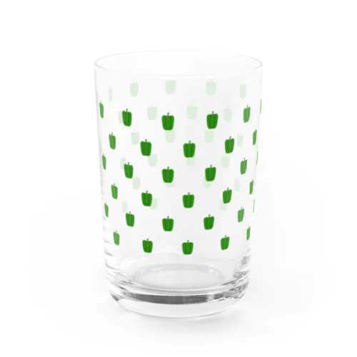 ドット よく見るとピーマン Water Glass