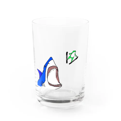 サメとカエル Water Glass