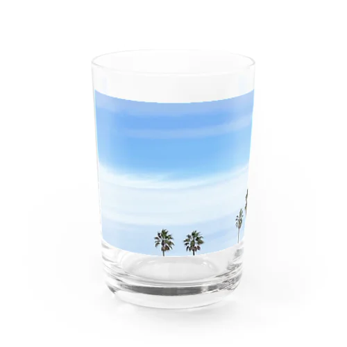 青空とヤシの木 グラス