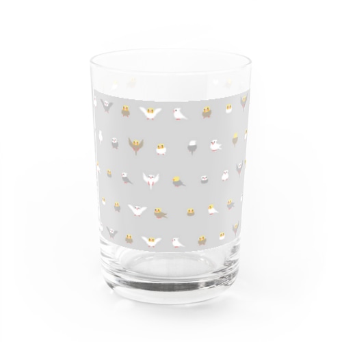 ちみまめあつまれオカメインコちゃん【まめるりはことり】 Water Glass