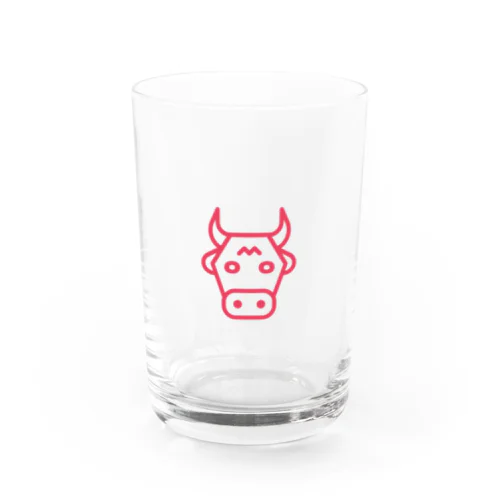 もりおか精肉店のロゴ（牛のみ） グラス