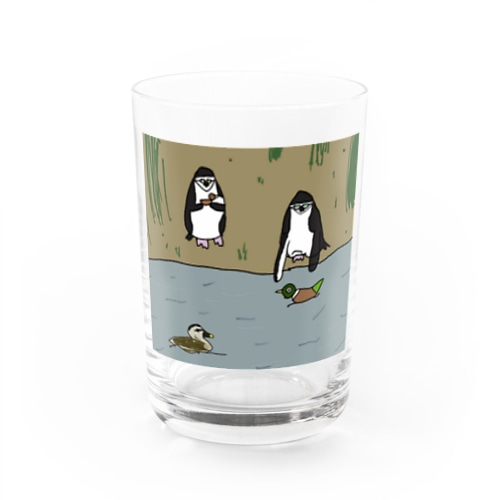 まぁまぁでかいバードウォッチングペンギン Water Glass