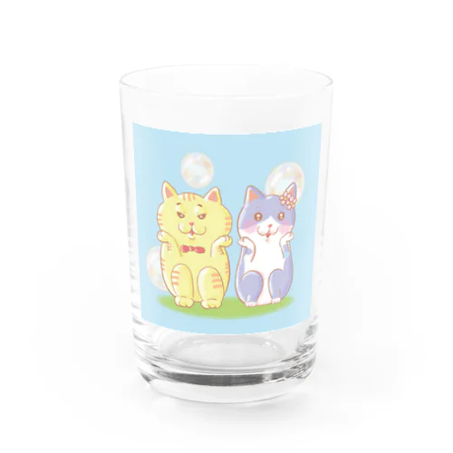 待ってるねこ Water Glass