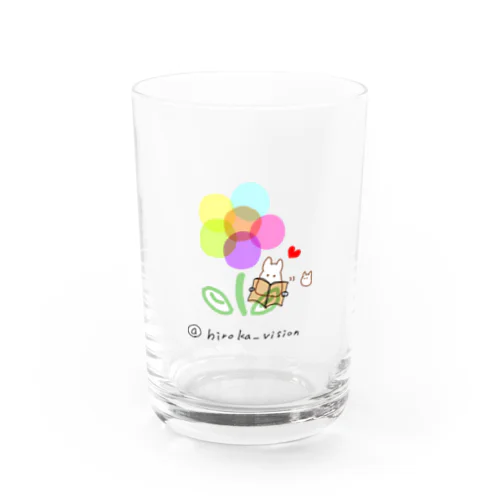 本とお花と♪ Water Glass