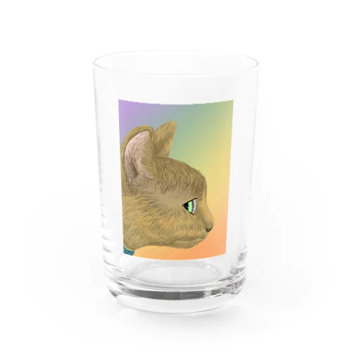 ねこ 虹色 Water Glass