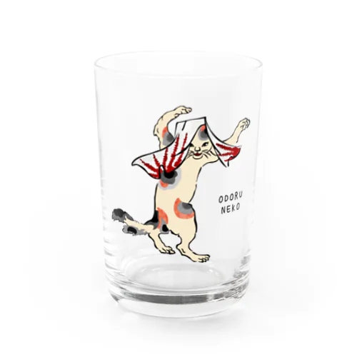 浮世絵　踊る猫 Water Glass