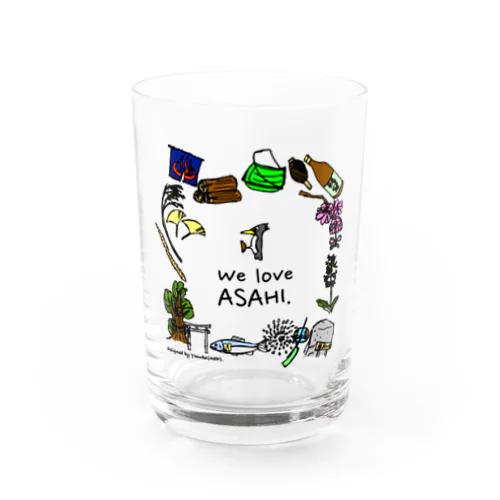 We Love ASAHI(旭Tシャツ表面のイラスト) Water Glass