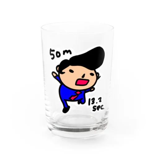 50m走は13.2秒です。 Water Glass