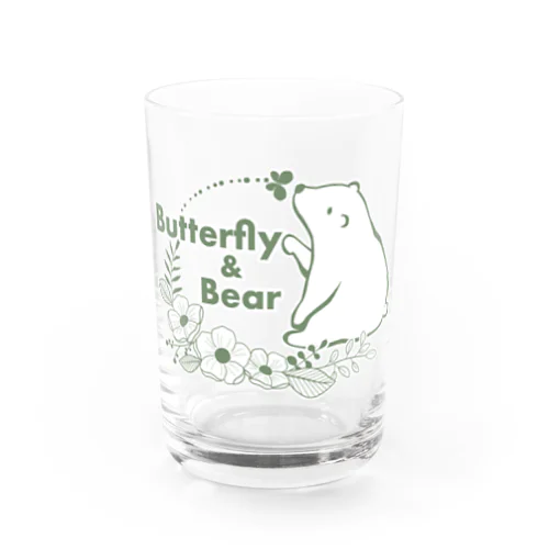 蝶々とBearさん Water Glass