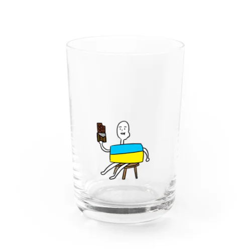 ウクライナ国旗くん-チョコモグ グラス